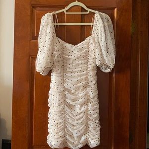 Zara polka dot ruched dress size L